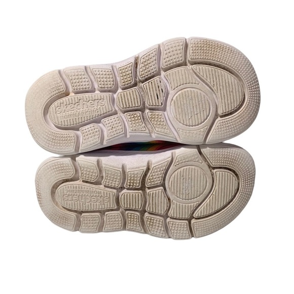 Skechers comfy Flex 2.0 Rainbow Delight Slip on Girls Sneakers size 7 Pink - Picture 5 of 9